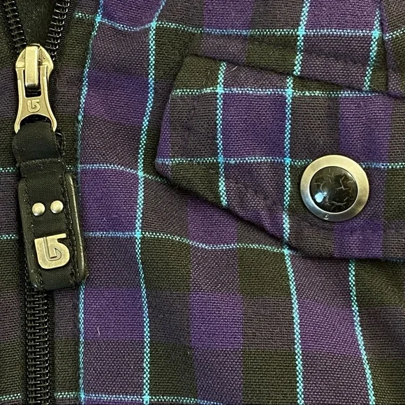 Burton Ho Chi Minh Purple Plaid Dry Ride Hooded Vest Large NWOT - Picture 8 of 16
